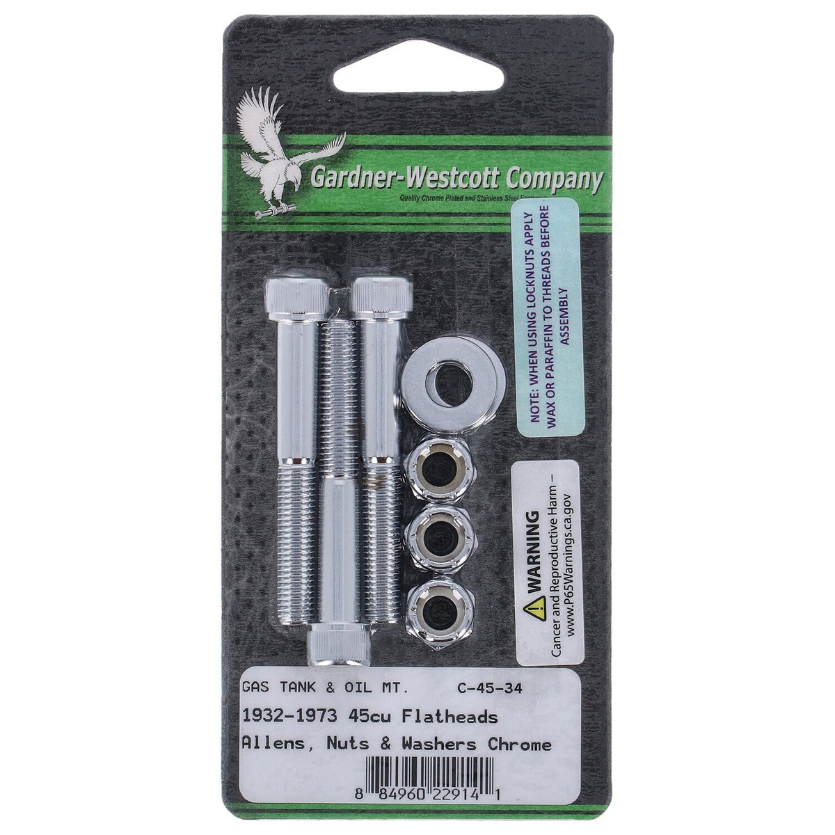 Gardner-Westcott, gas tank & oil tank mount kit. Allen head