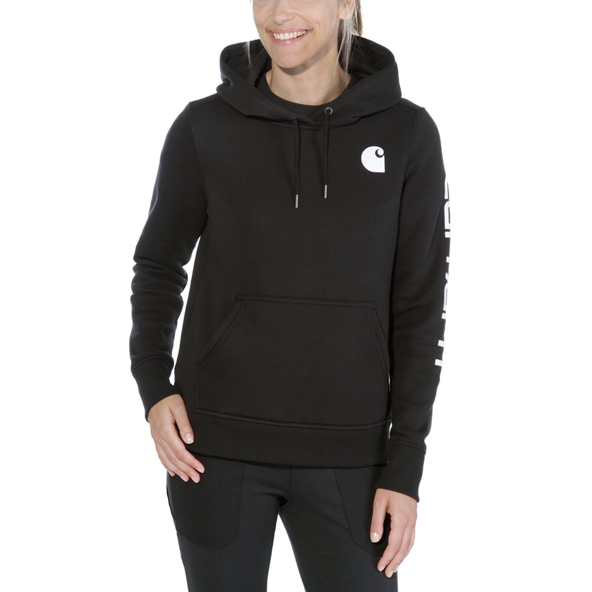 Carhartt Logo Sleeve female hoodie black