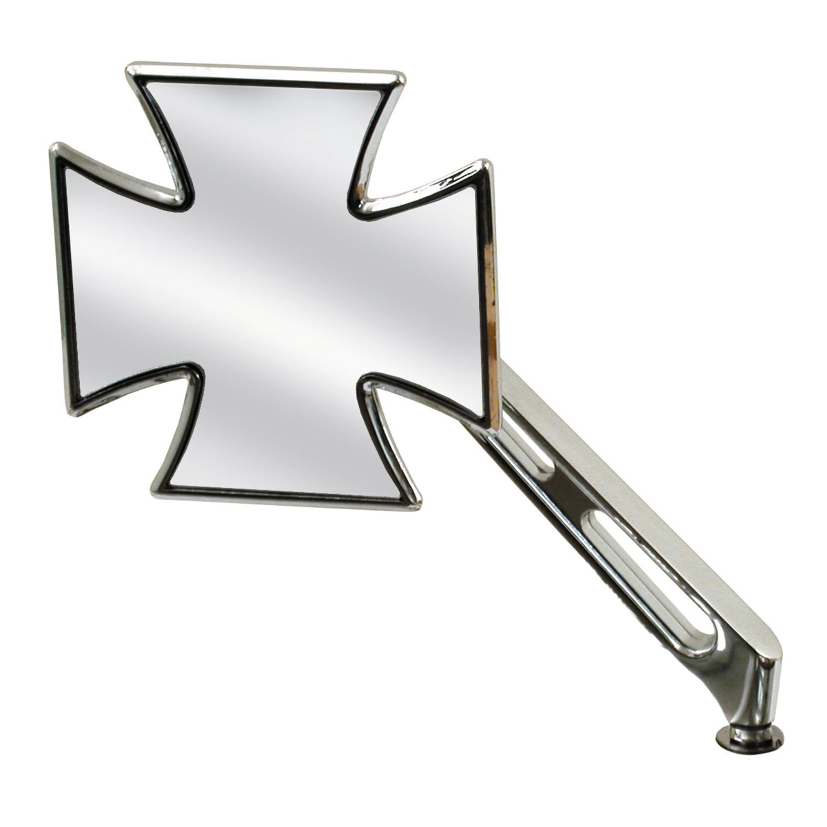 Maltese cross mirror, left slotted stem
