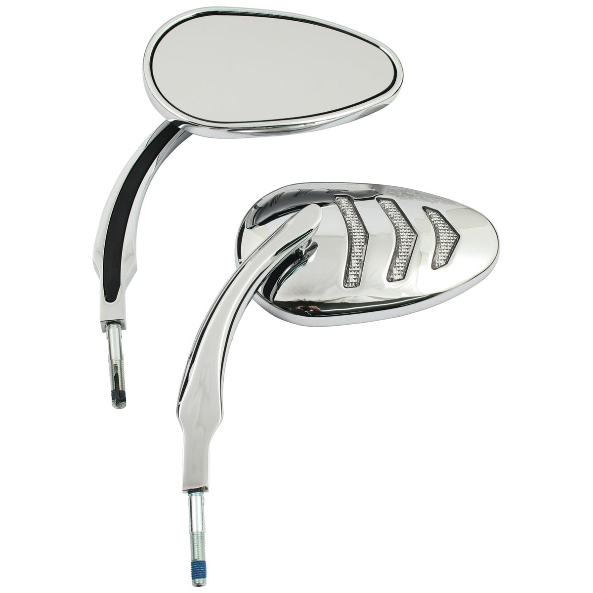 LED billet turn signal mirror set. Chrome