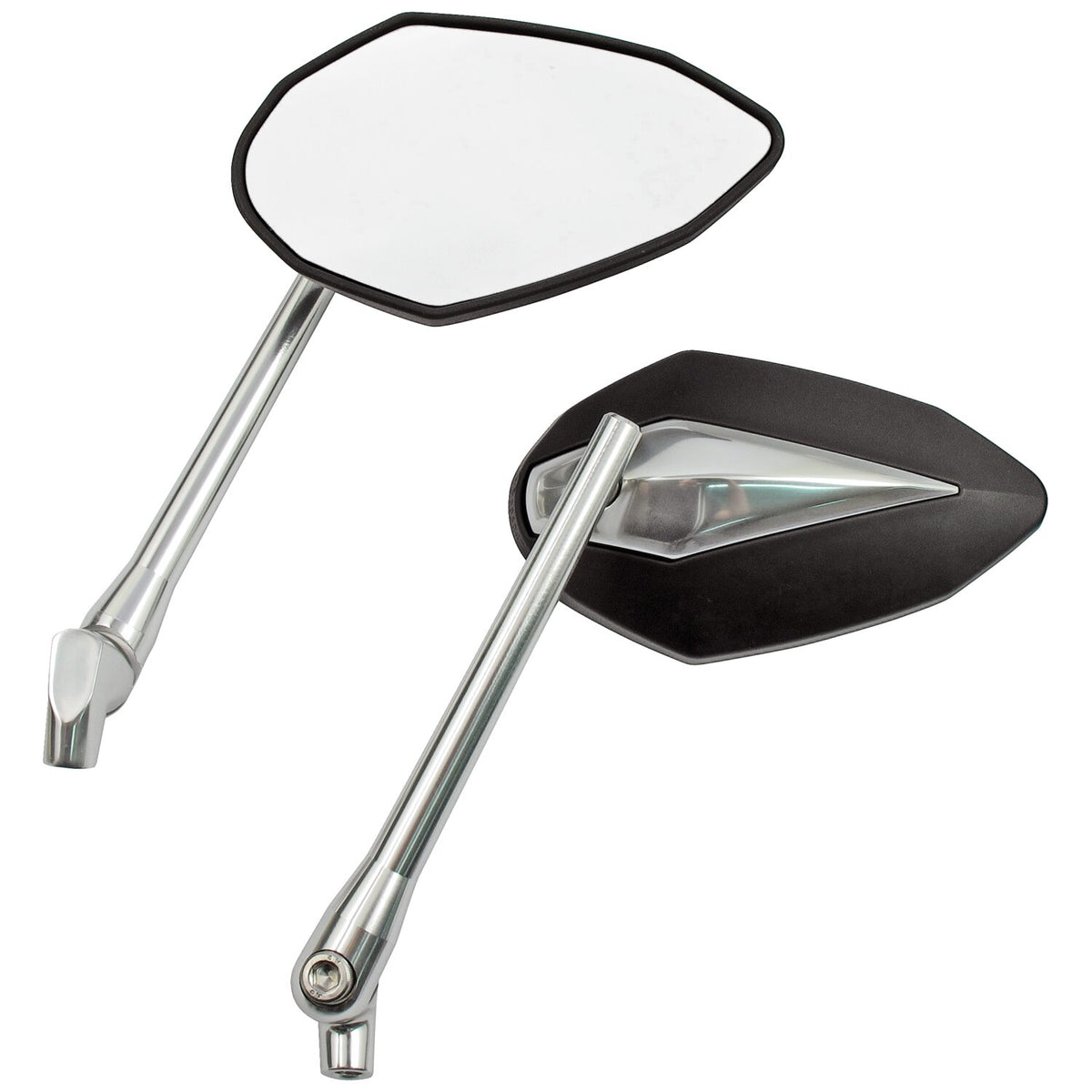 'Double Deuce' mirror set. Black/chr. head & silver alu stem