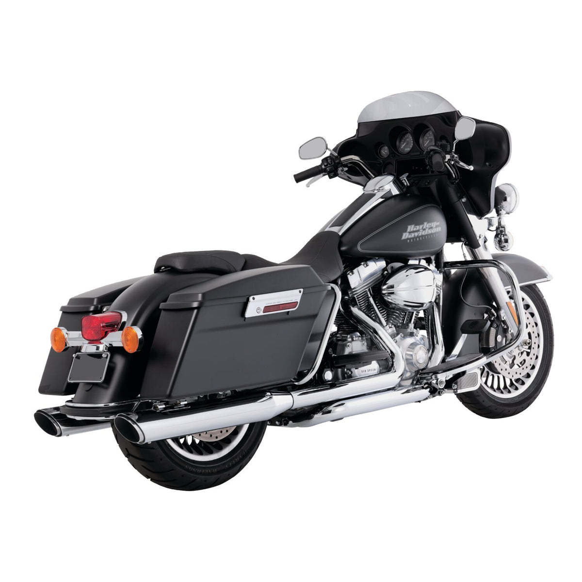 Vance & Hines, 4" Twin Slash Round slip-on mufflers. Chrome