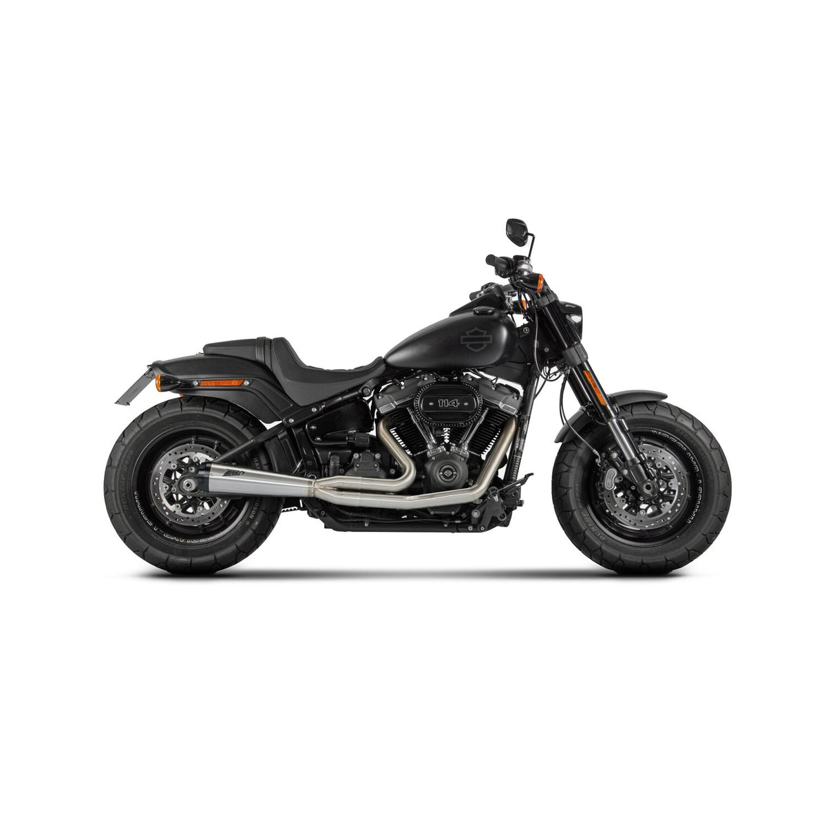 Zard, M8 Softail 2-1 Short Cone exhaust system. Plain