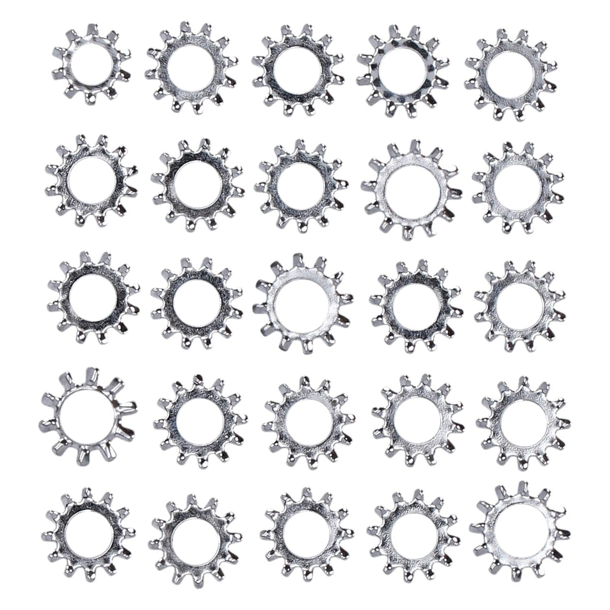 Chrome external lockwasher, 1/4 inch - 25 pack