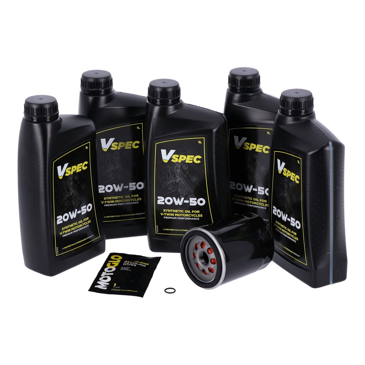 MCS, engine oil service kit. Black. 5L. 20W50 Synthetic