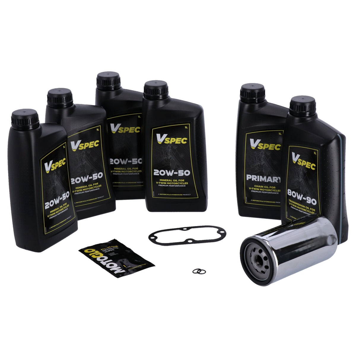 MCS, 'Big Oil' service kit. Full synthetic. Chrome filter