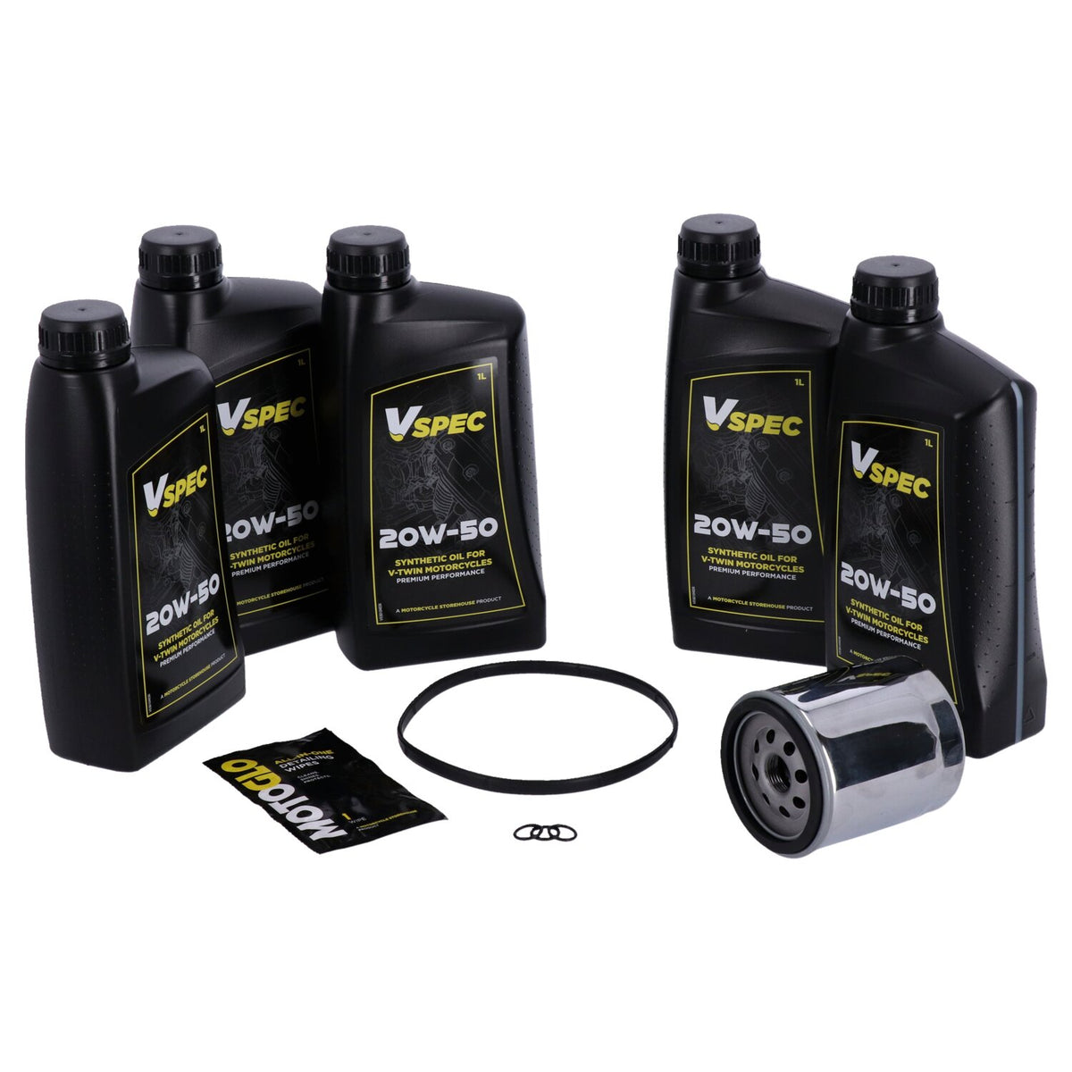 MCS, 'Big Oil' service kit. Full synthetic. Chrome filter