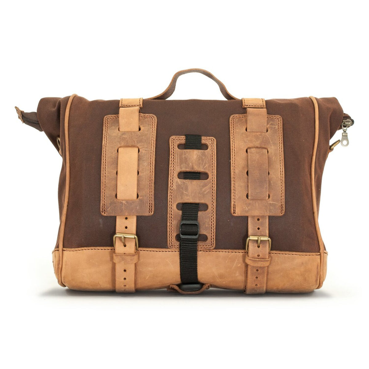 Longride, 'Old Chopper' waxed cotton saddlebag. Marron Brown