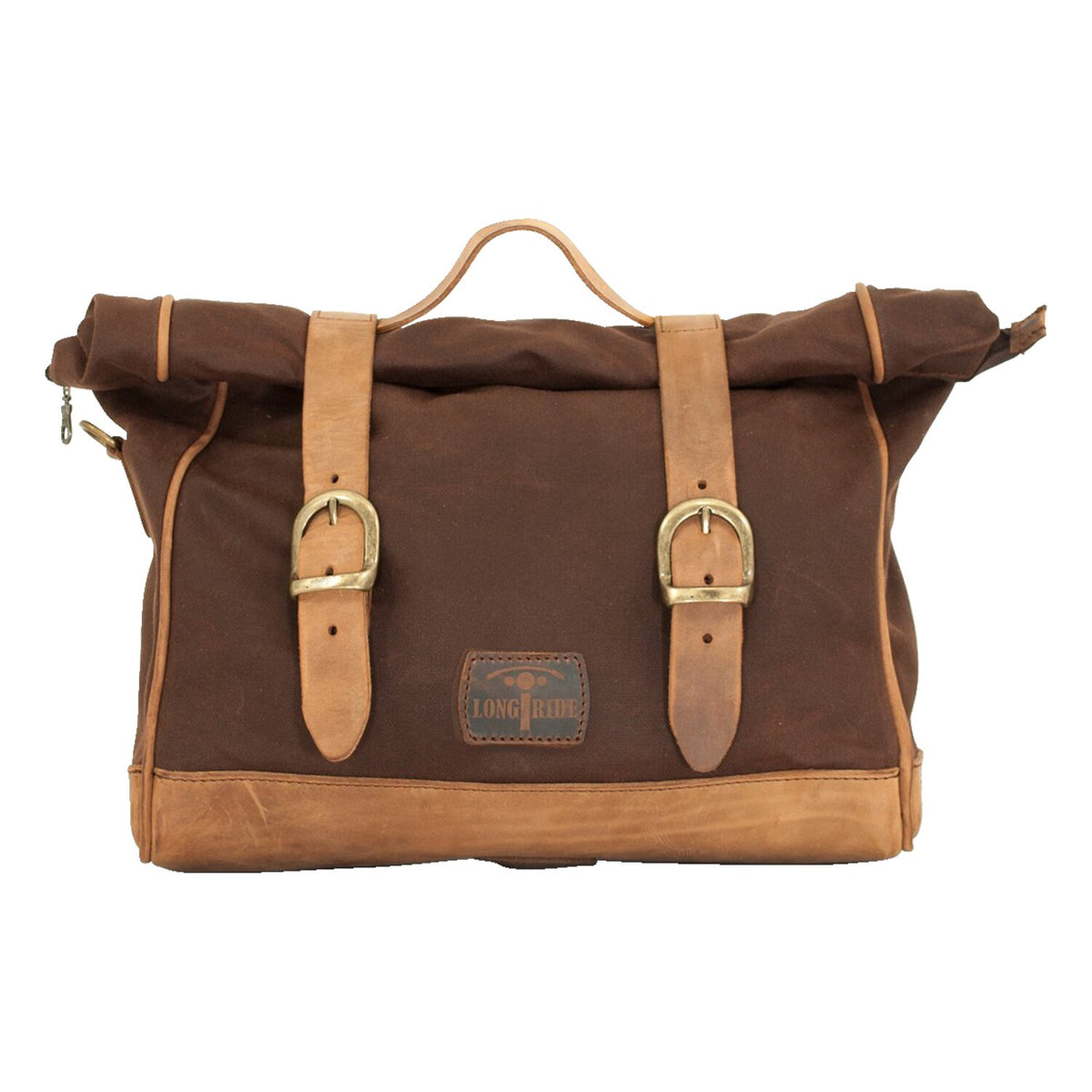 Longride, 'Old Chopper' waxed cotton saddlebag. Marron Brown
