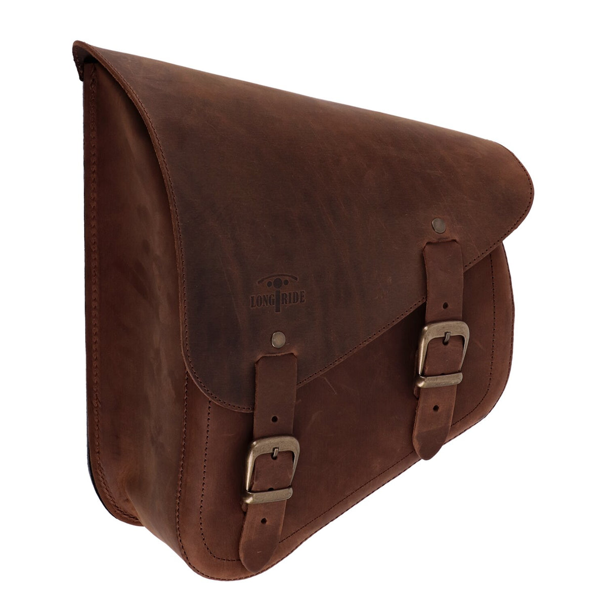 Longride, swingarm bag. Smooth, brown leather
