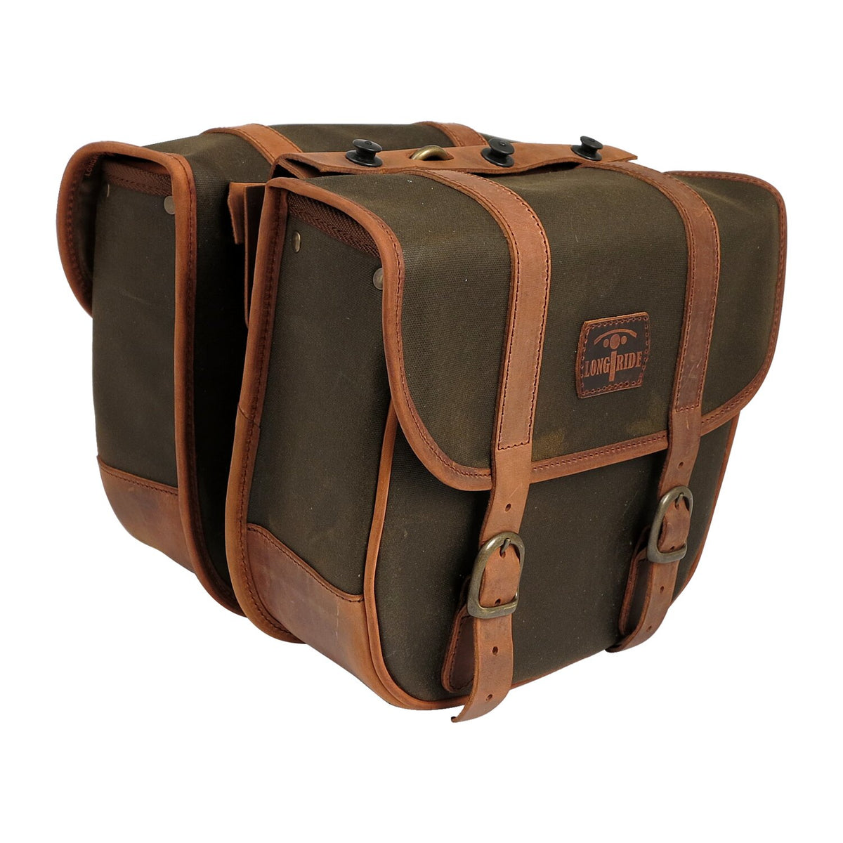 Longride, Throw over saddlebags waxed cotton. Khaki