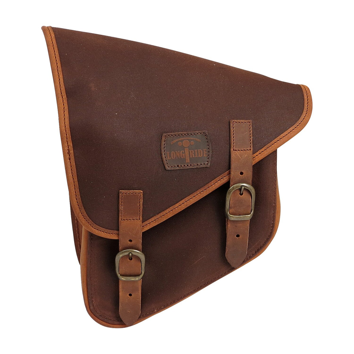 Longride, swingarm bag. Brown, waxed cotton