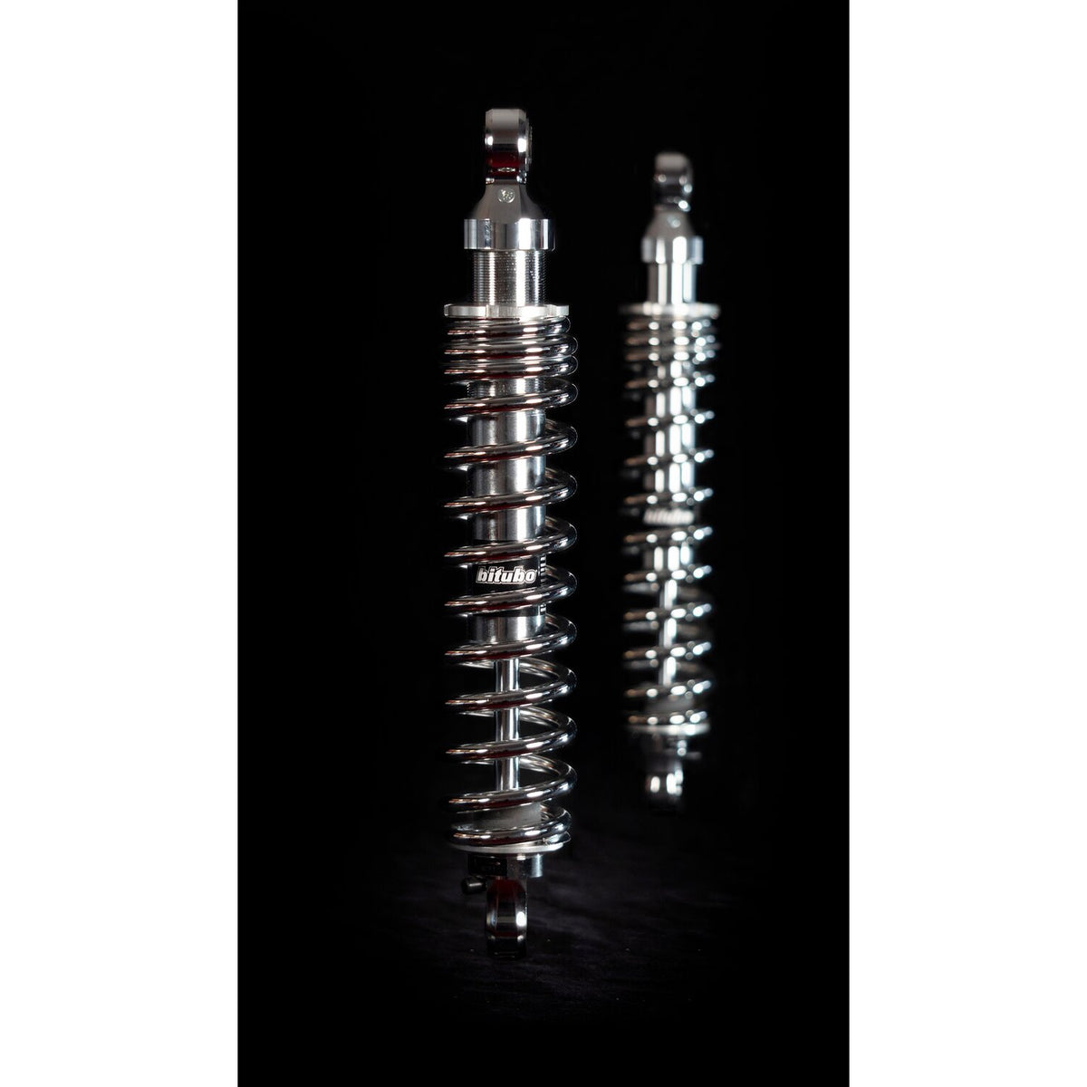 Bitubo, WME dual shock absorber set. Chrome. 290mm