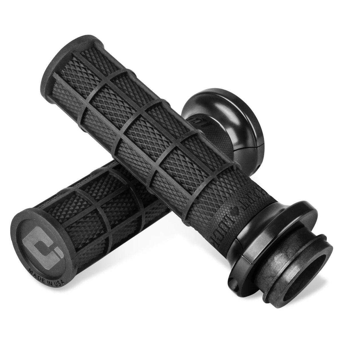 ODI, V-TWIN Lock-On HART-LUCK Full-Waffle cable grips.Black