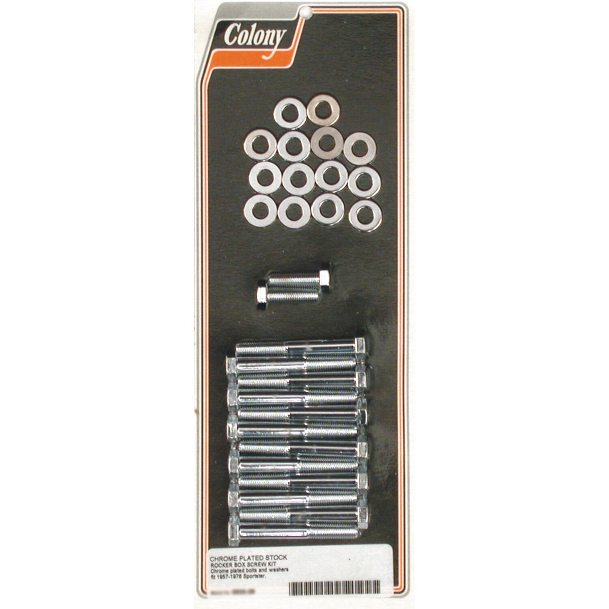 Colony, Sportster rocker box bolt kit. Hex, chrome