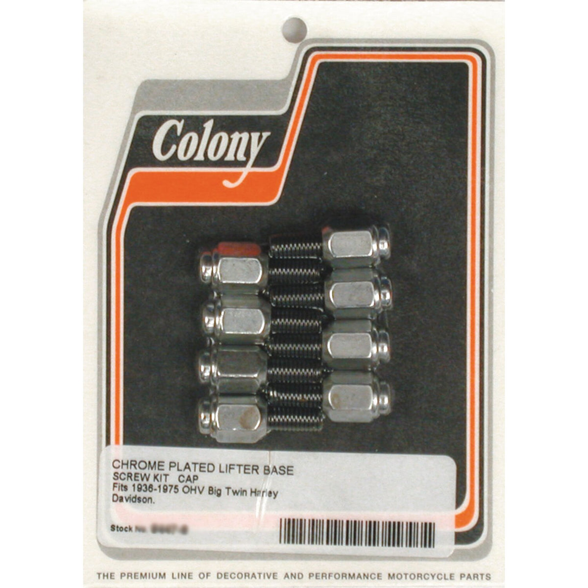 Colony, tappet block mount kit. Cap style, chrome