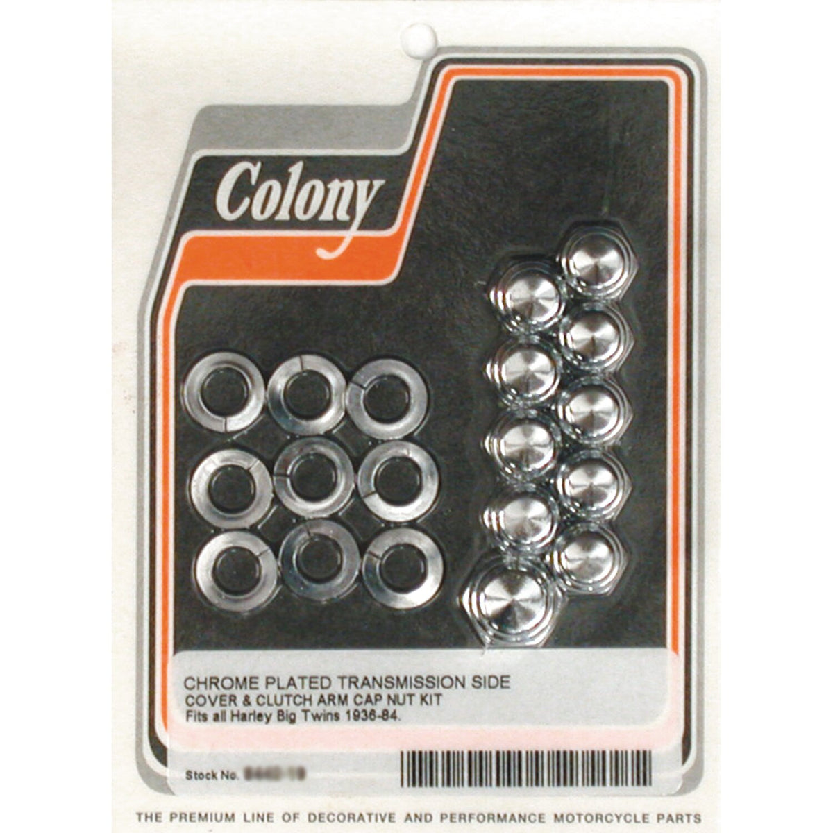 Colony, transmission side cover screw kit. Cap chrome