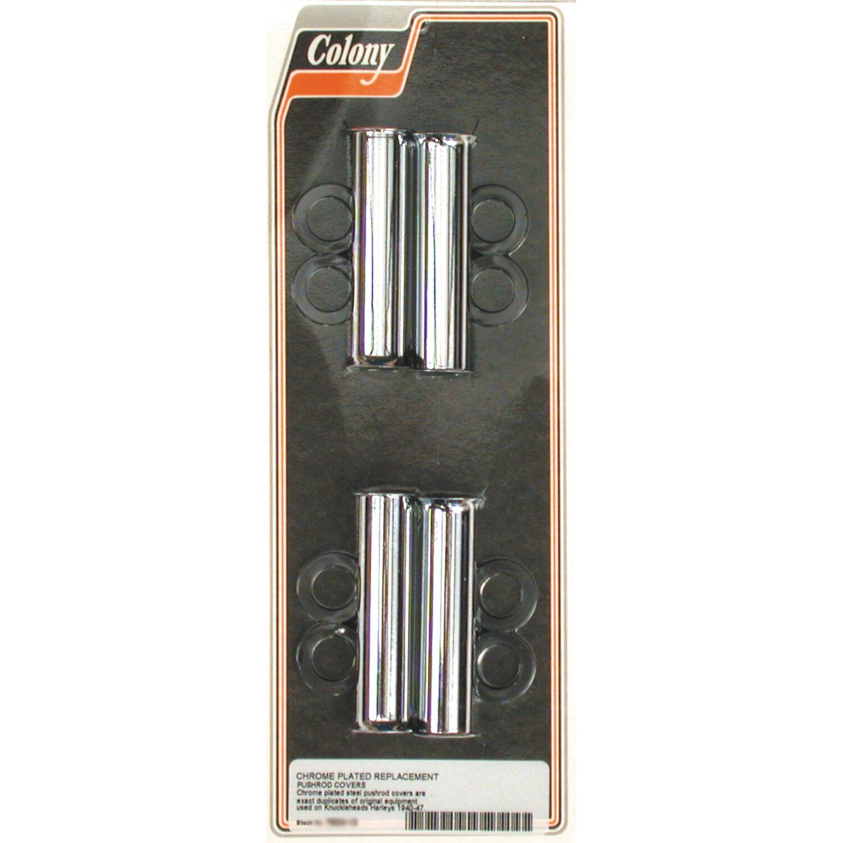 Colony, 40-47 lower pushrod cover kit. Chrome