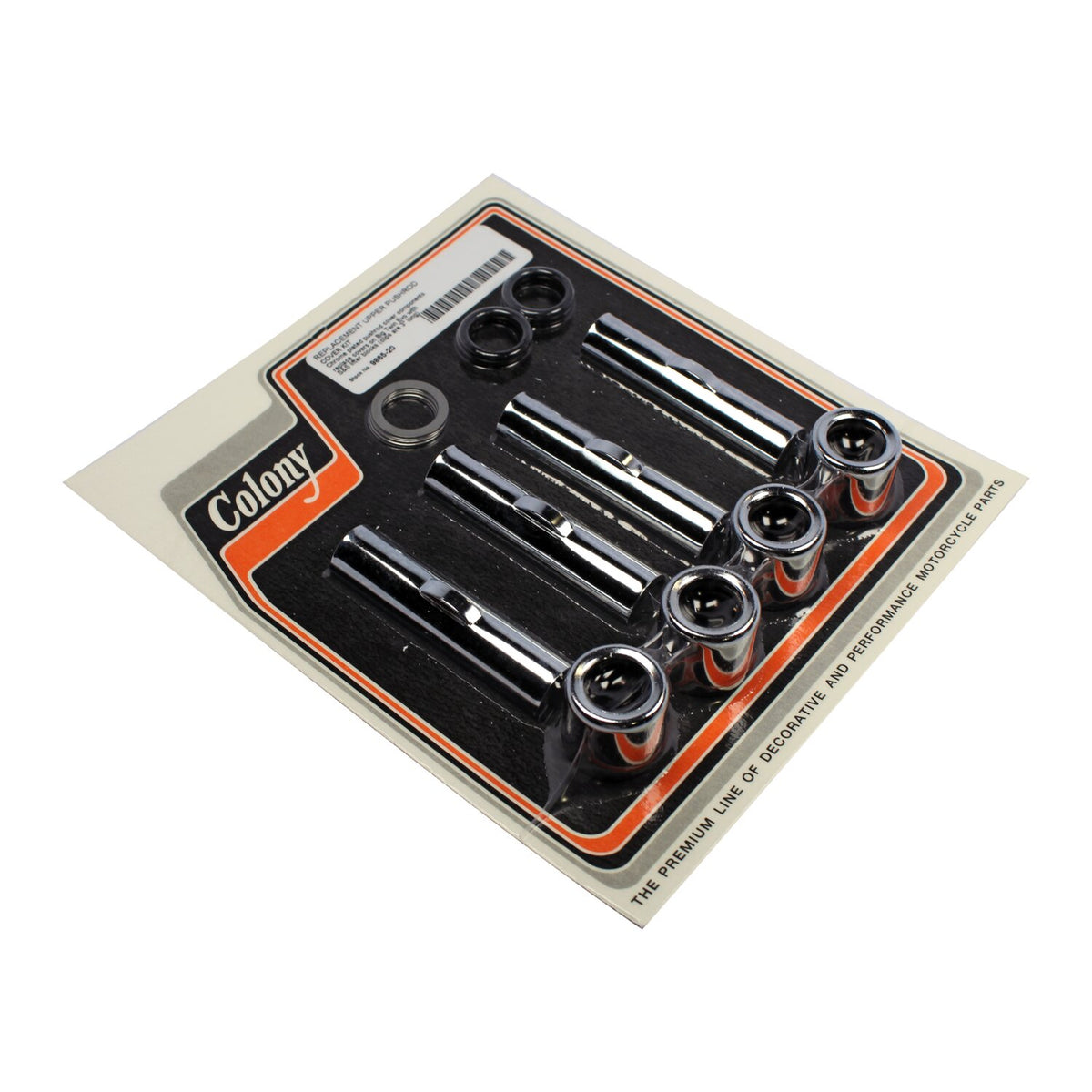 Colony, upper pushrod cover kit. Chrome