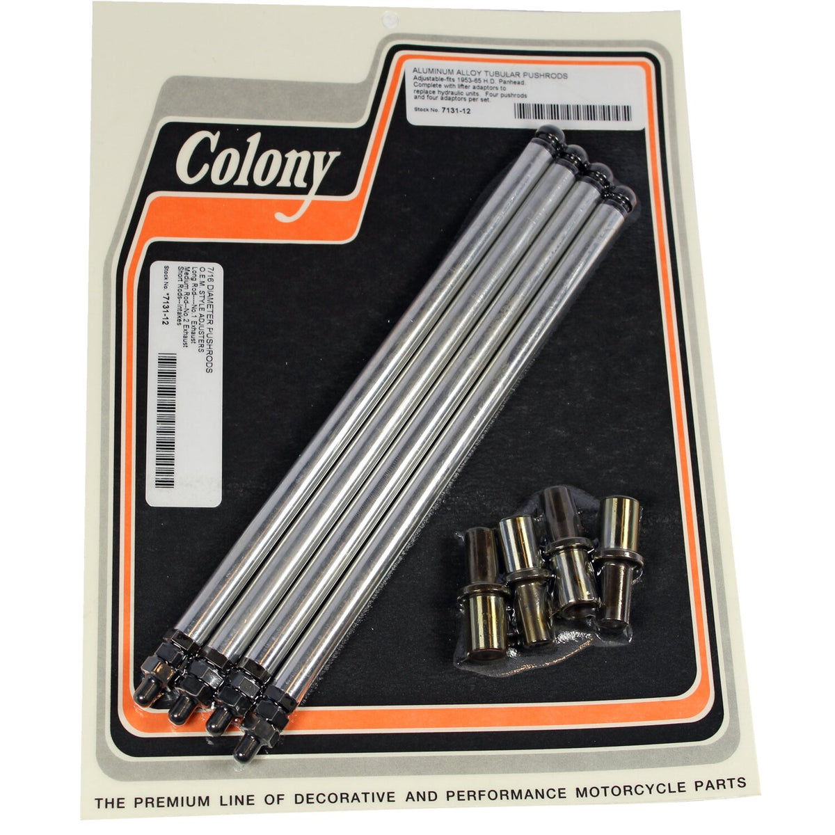 Colony, aluminum adj. pushrod solid conversion kit. Pan