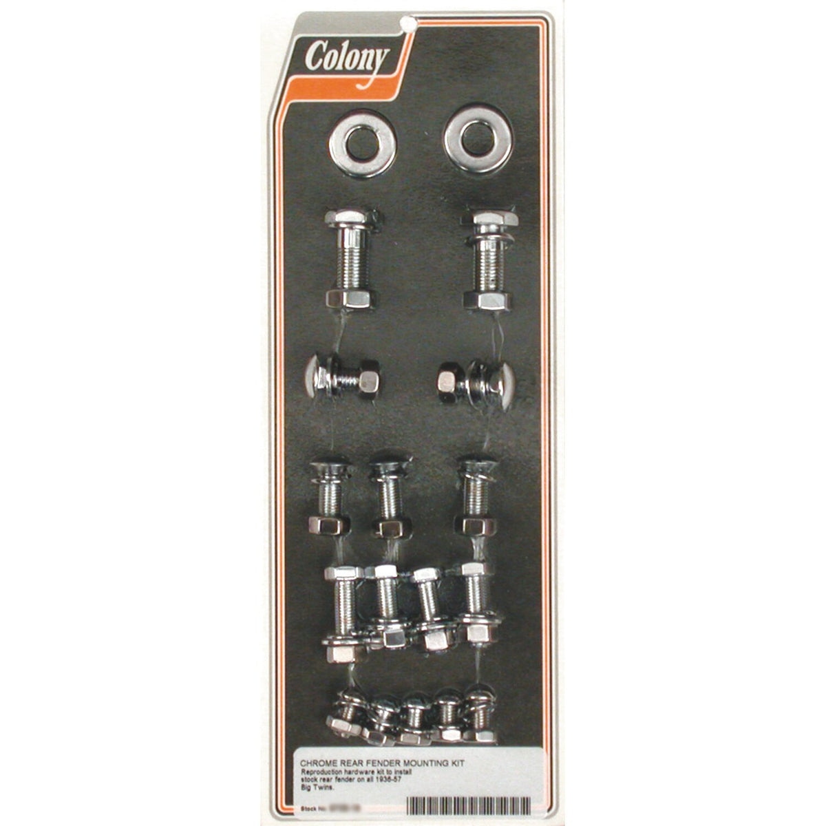 Colony, rear fender mount kit. Chrome