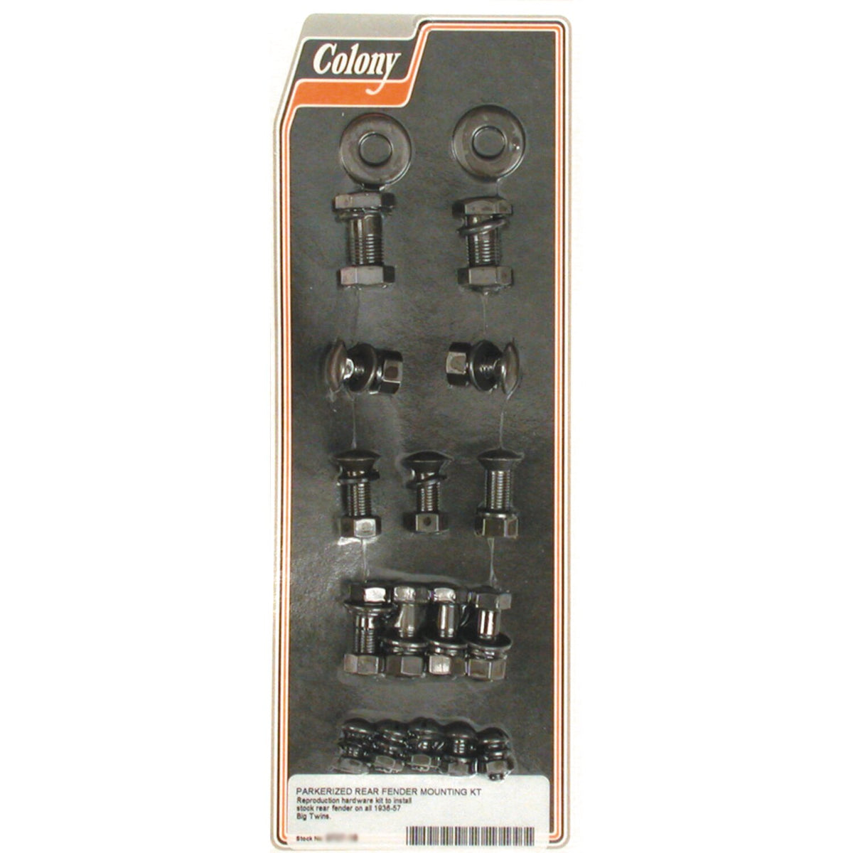 Colony, rear fender mount kit. Parkerized