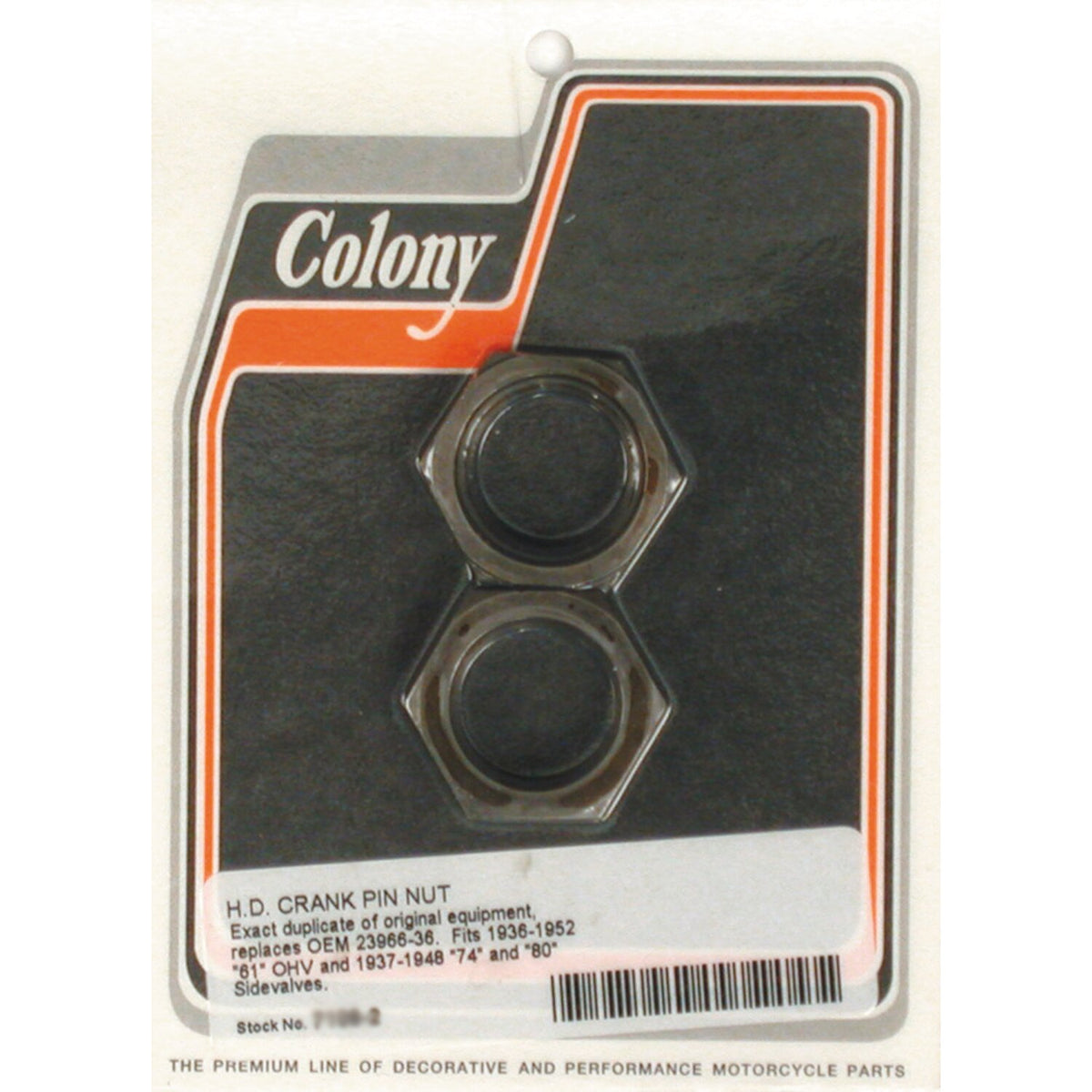 Colony, crankpin nuts. 36-52 models