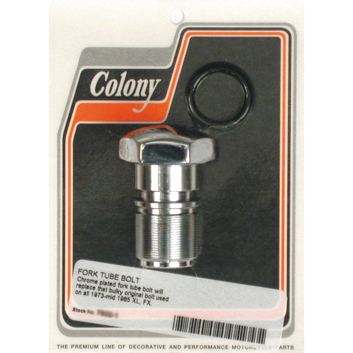 Colony, 35mm fork tube cap bolt. Chrome