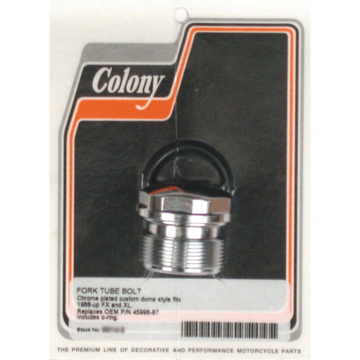 Colony, 39mm fork tube plug. Custom Domed. Chrome