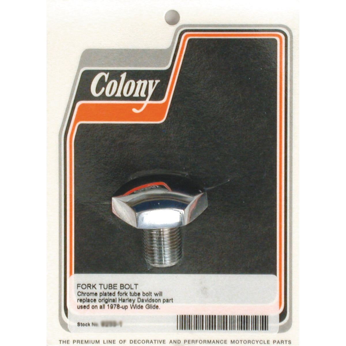 Colony, 41mm fork tube cap bolt. Domed. Chrome