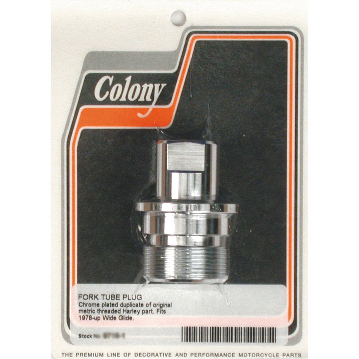 Colony, 41mm fork tube plug. Chrome