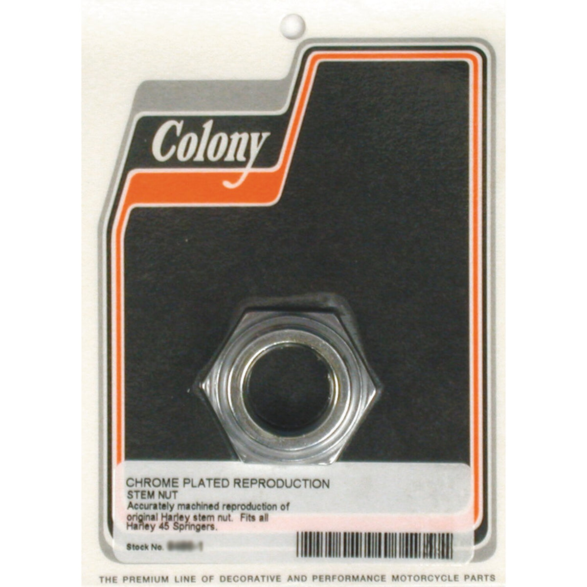 Colony, Springer fork stem nut. Chrome