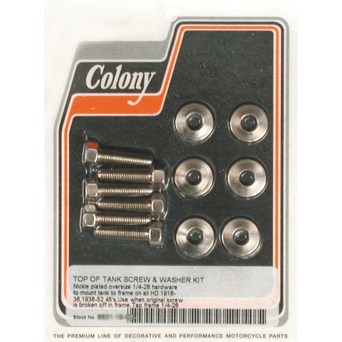 Colony, gas tank mount kit. Nickel plated. Oversize