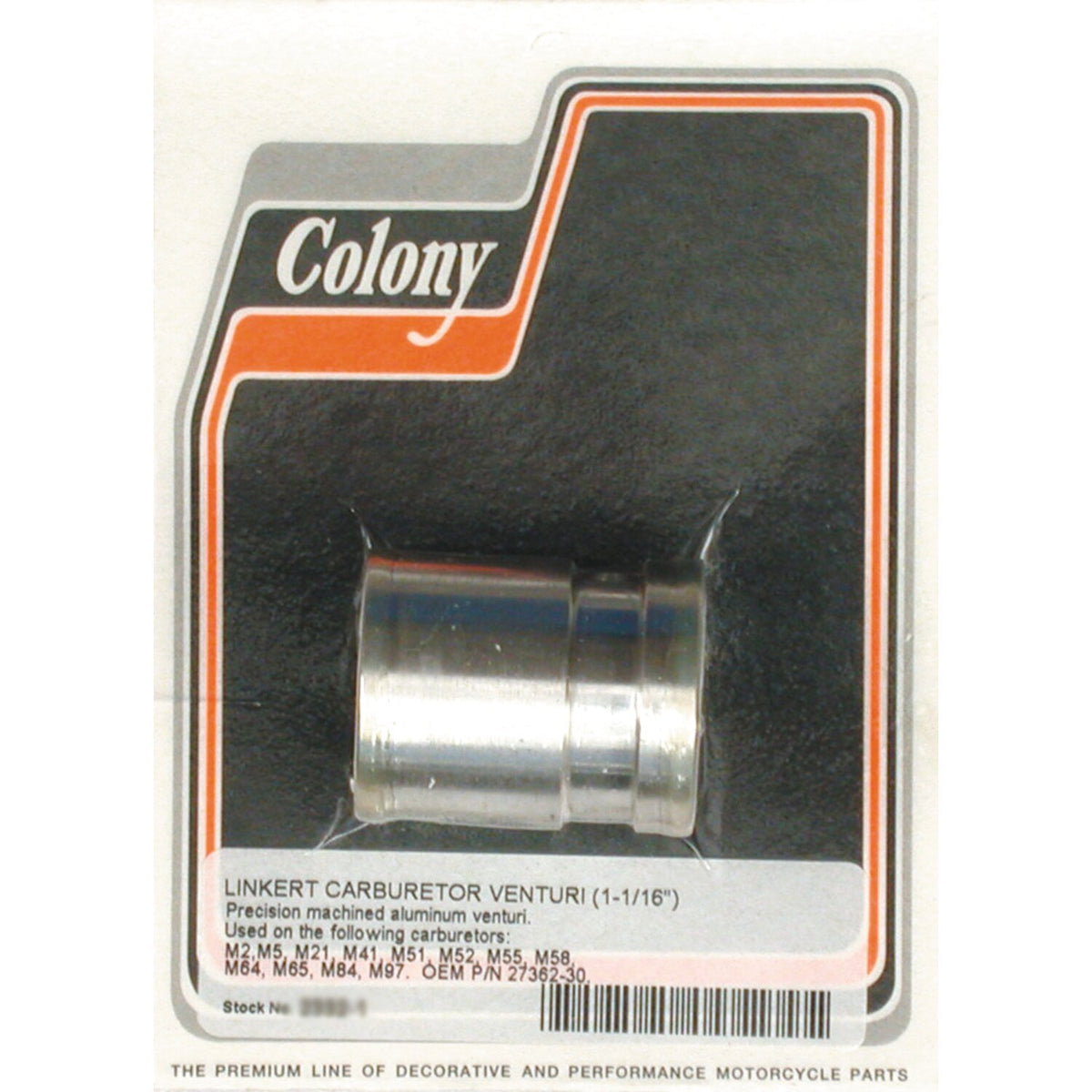 Colony, venturi for 1-1/16" Linkert carb