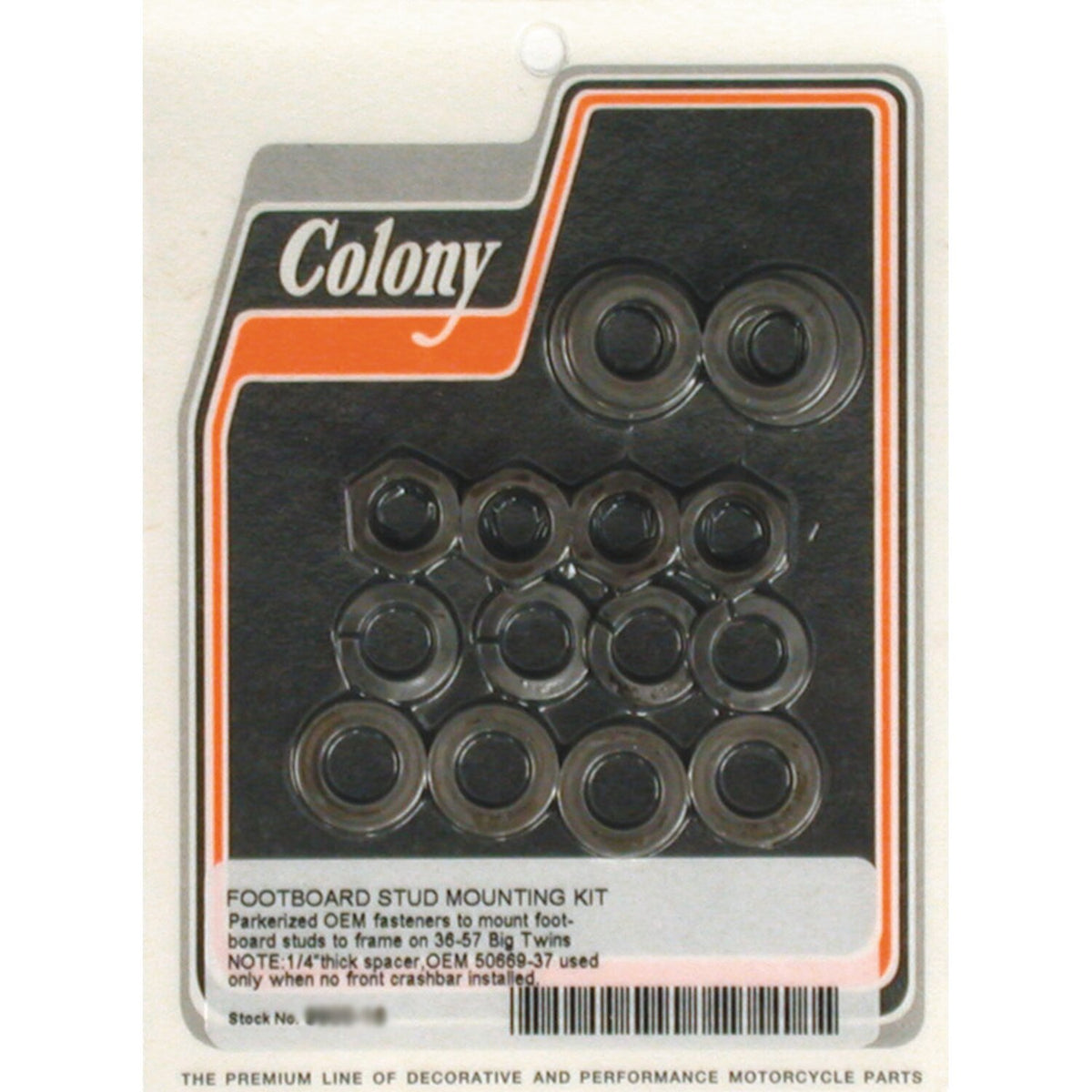 Colony, floorboard stud mount kit. Black