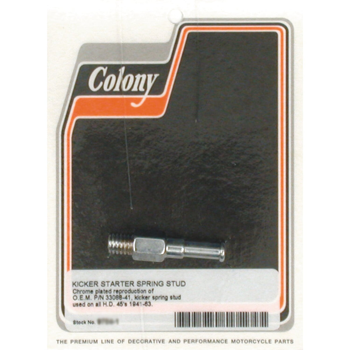 Colony, kickstart return spring stud. Chrome