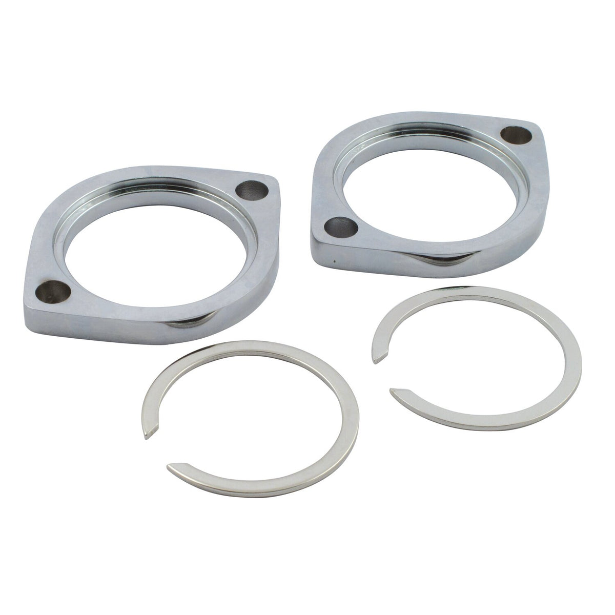 Exhaust flange and retainer kit. Chrome