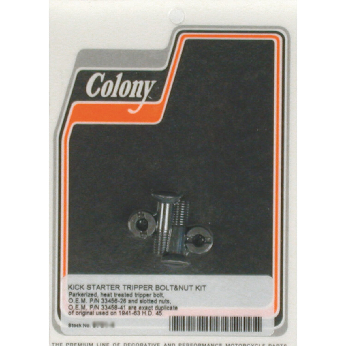 Colony, kickstart tripper bolt & nut kit. Black