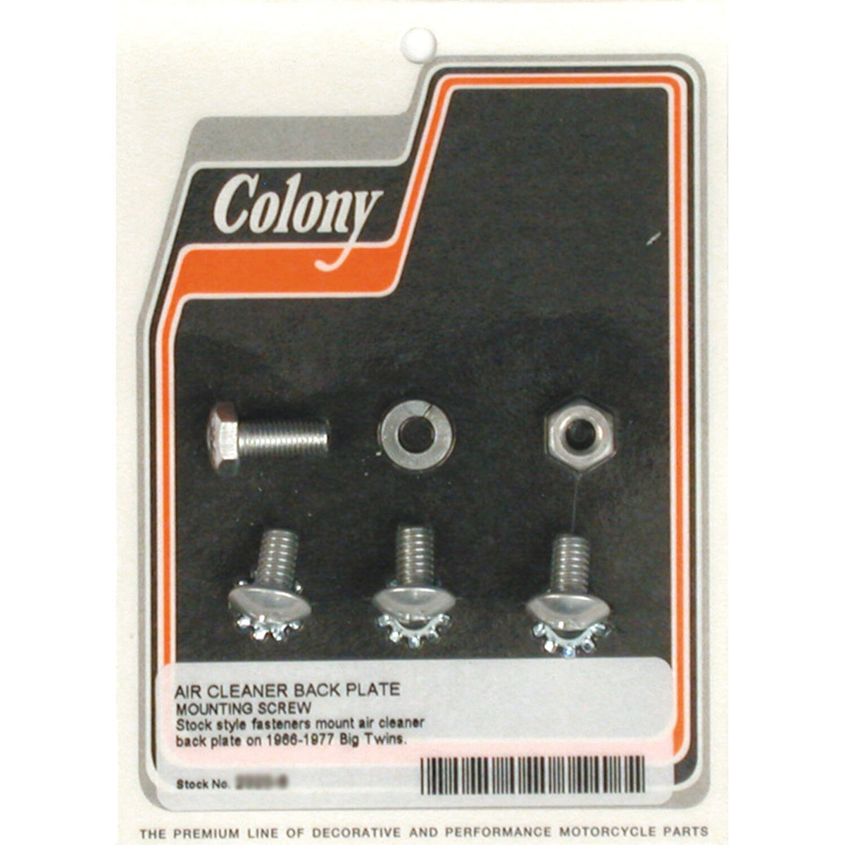 Colony, air cleaner backplate mount kit