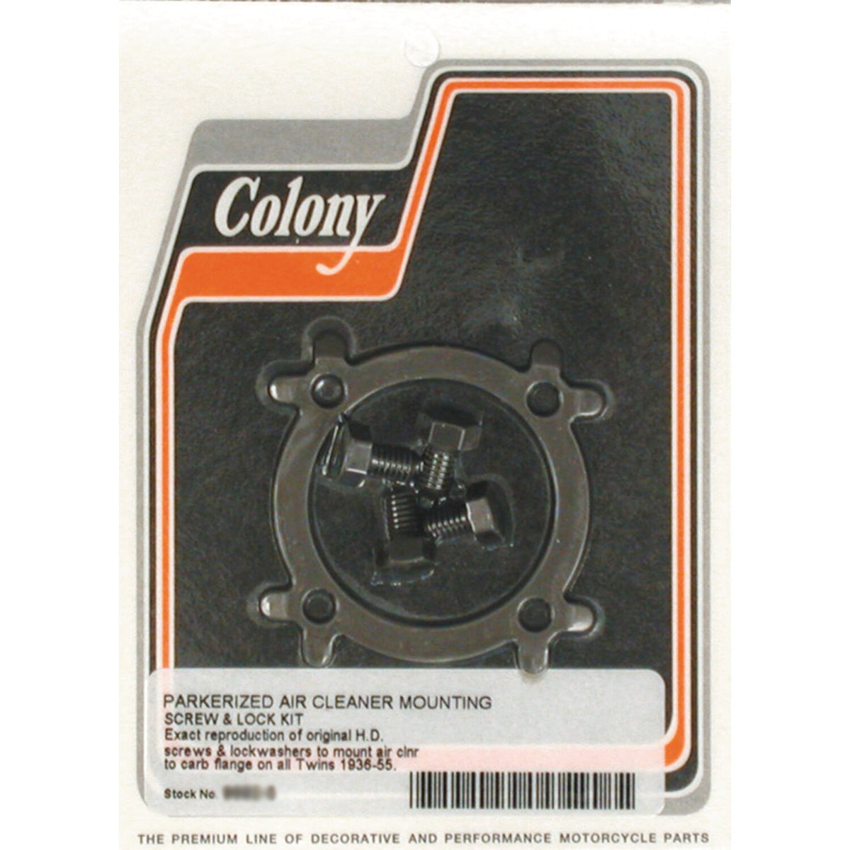 Colony, Linkert air cleaner mount screw & lock kit. Black