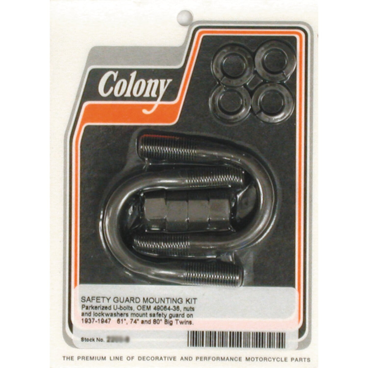 Colony, engine guard U-bolt mount kit. Parkerized