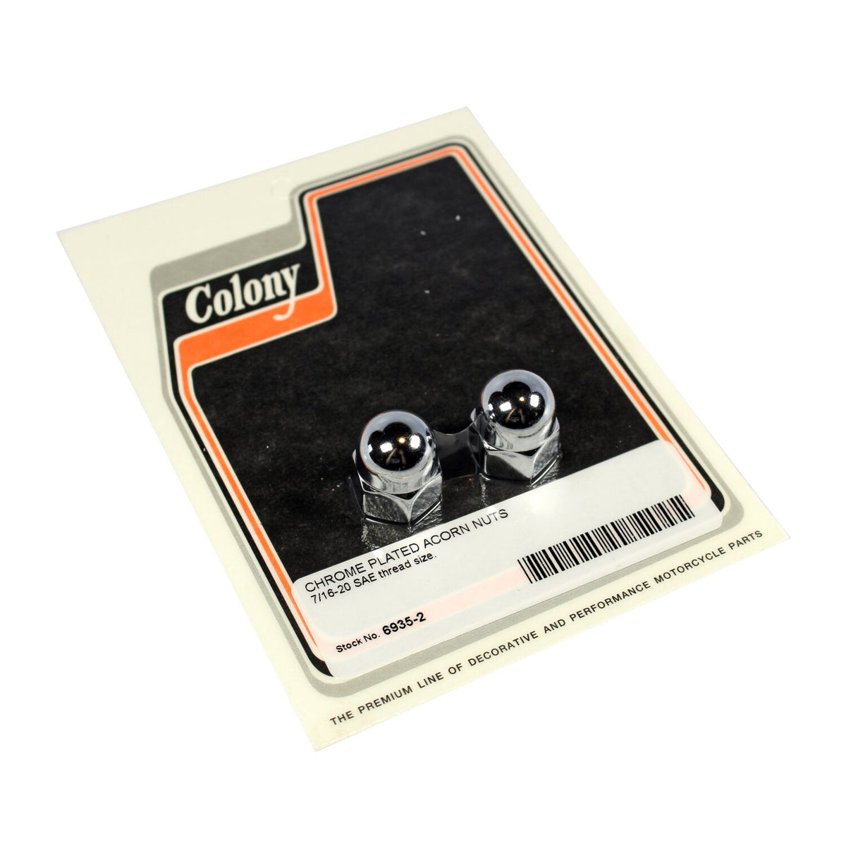 Colony, 7/16-20 acorn nut. Chrome