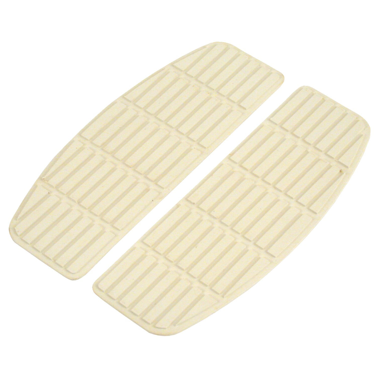 Traditional shaped floorboard pads. rider. White