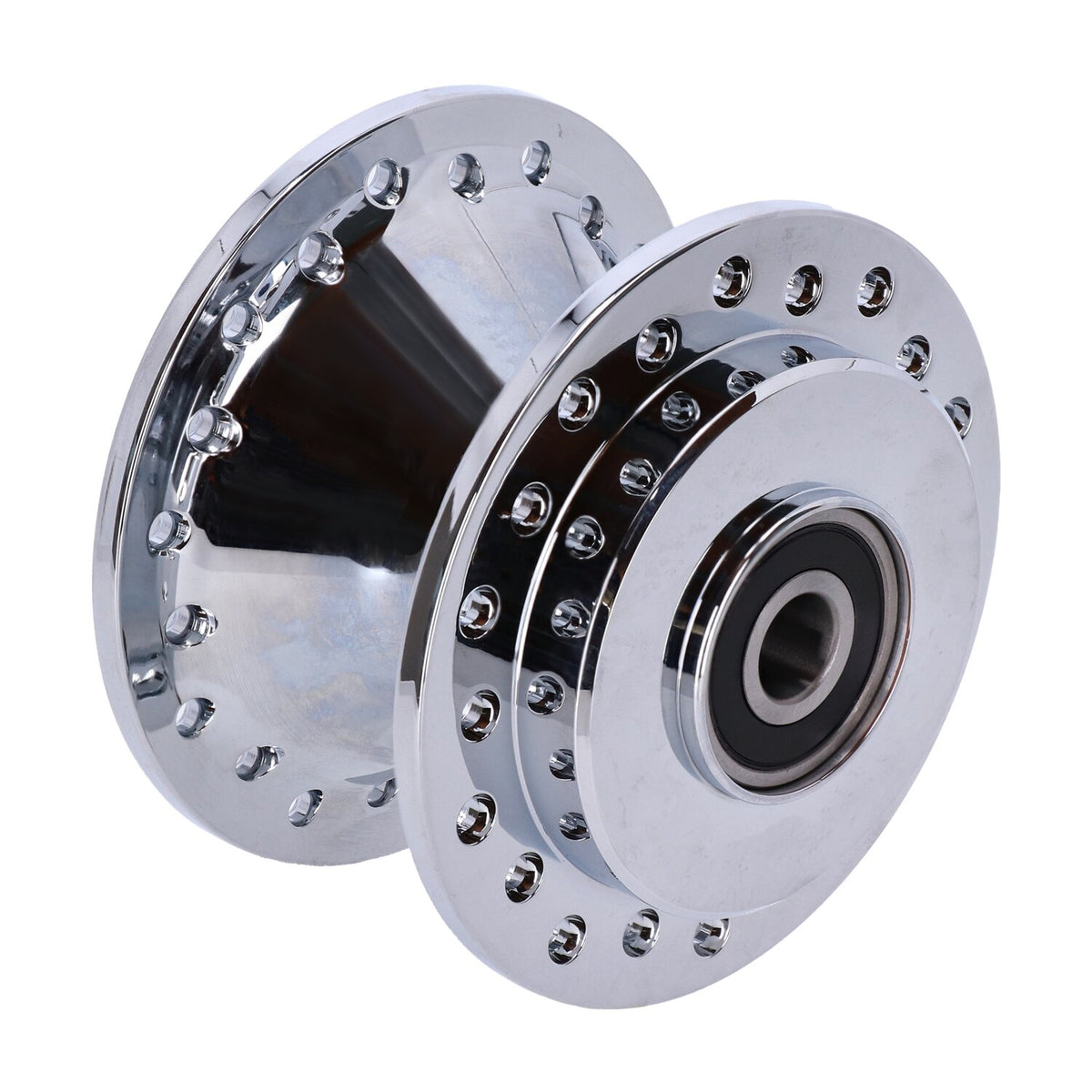 Front wheel hub, single disc. Chrome