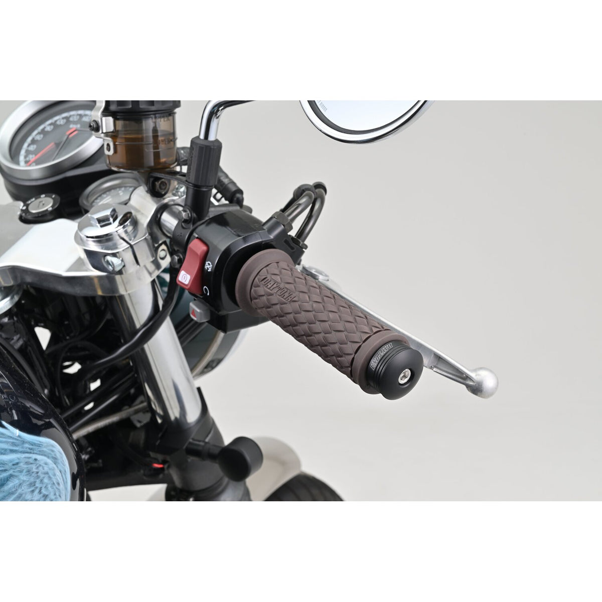 Daytona, bar end mirror adaptor set. Black