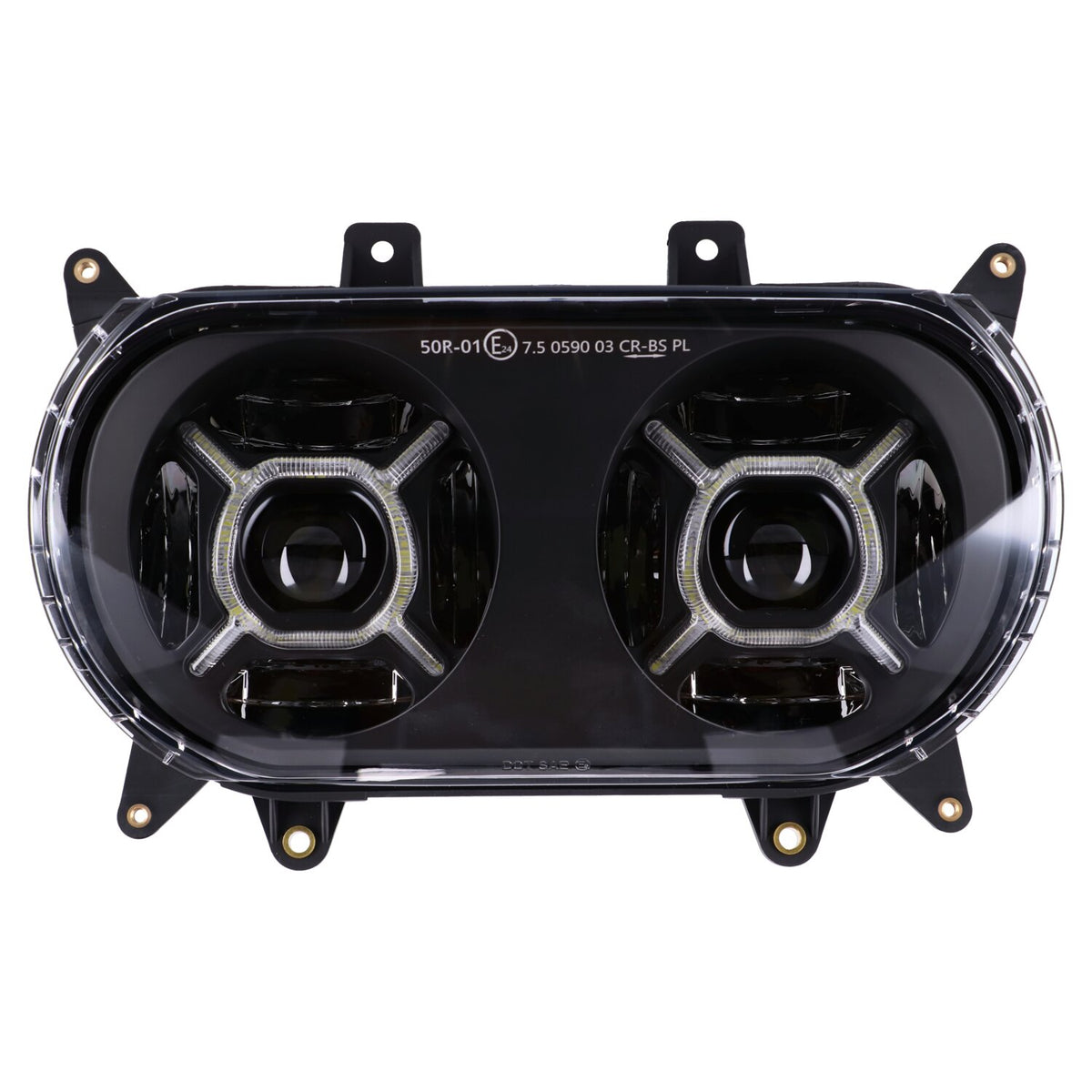 Bright, RG dual LED headlamp unit assembly.