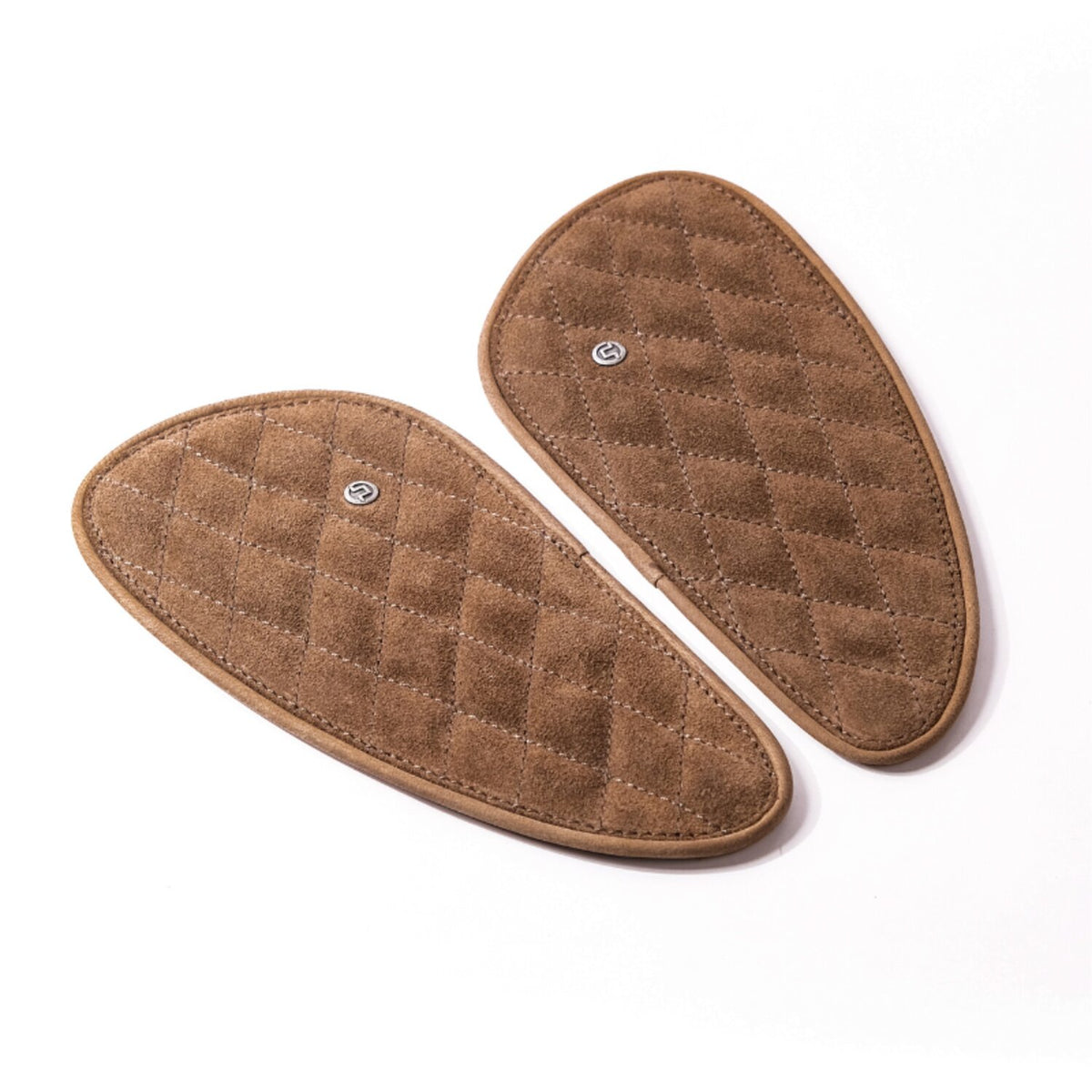 Trip Machine, Diamond leather gas tank pad set. S Tobacco