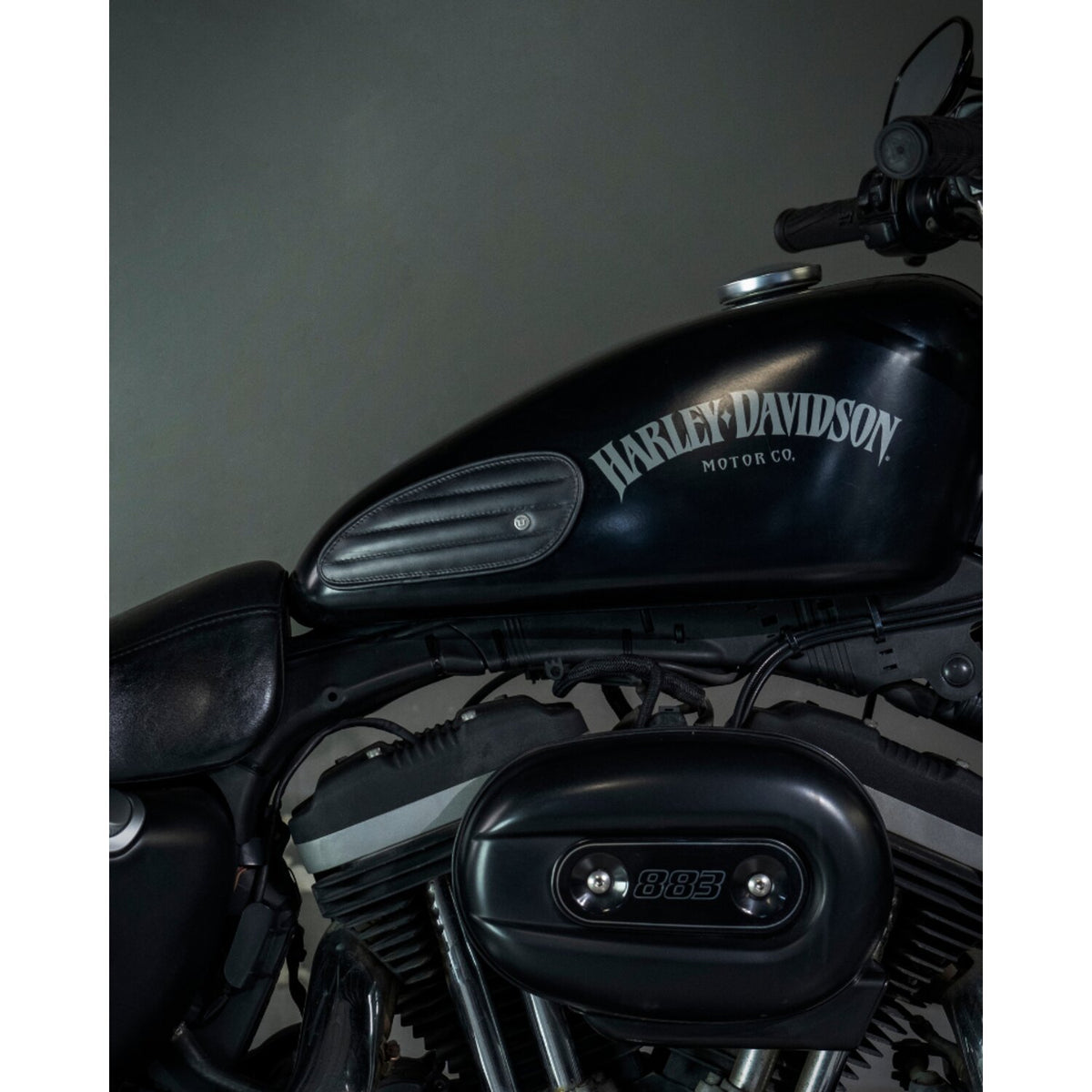 Trip Machine, Mini Classic leather tank pads. Black