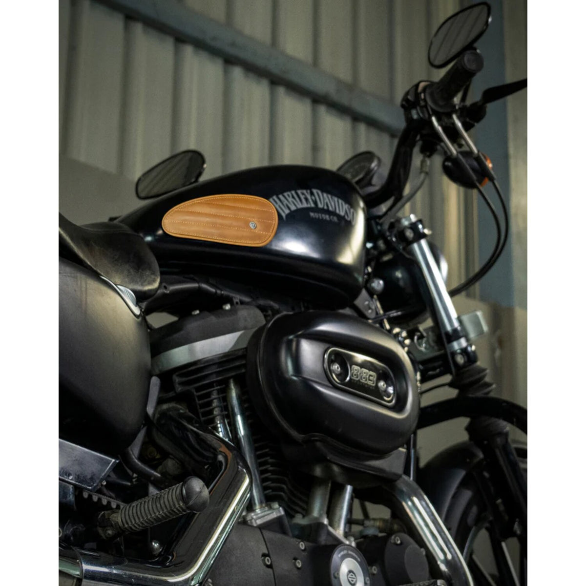 Trip Machine, Mini Classic leather tank pads. Tan