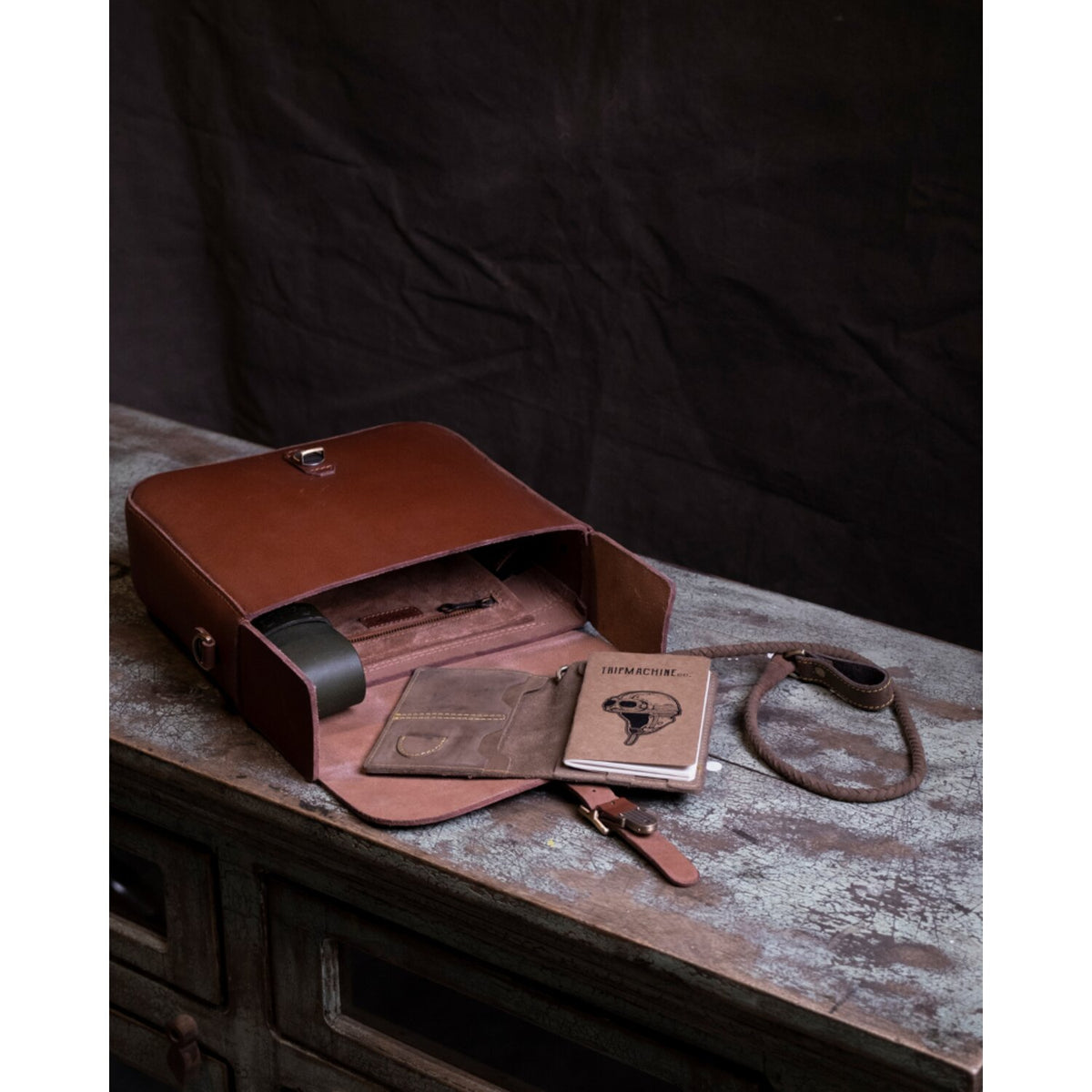 Trip Machine, 'Classic' saddlebag. Cognac brown